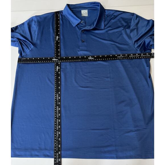 Callaway‎ Opti Dry Men’s Navy Striped Short Sleeve Golf Polo XXL - Picture 5 of 7